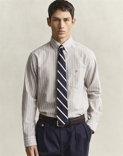 Gant - Classic Oxford Stripe Shirt - Light Taupe 